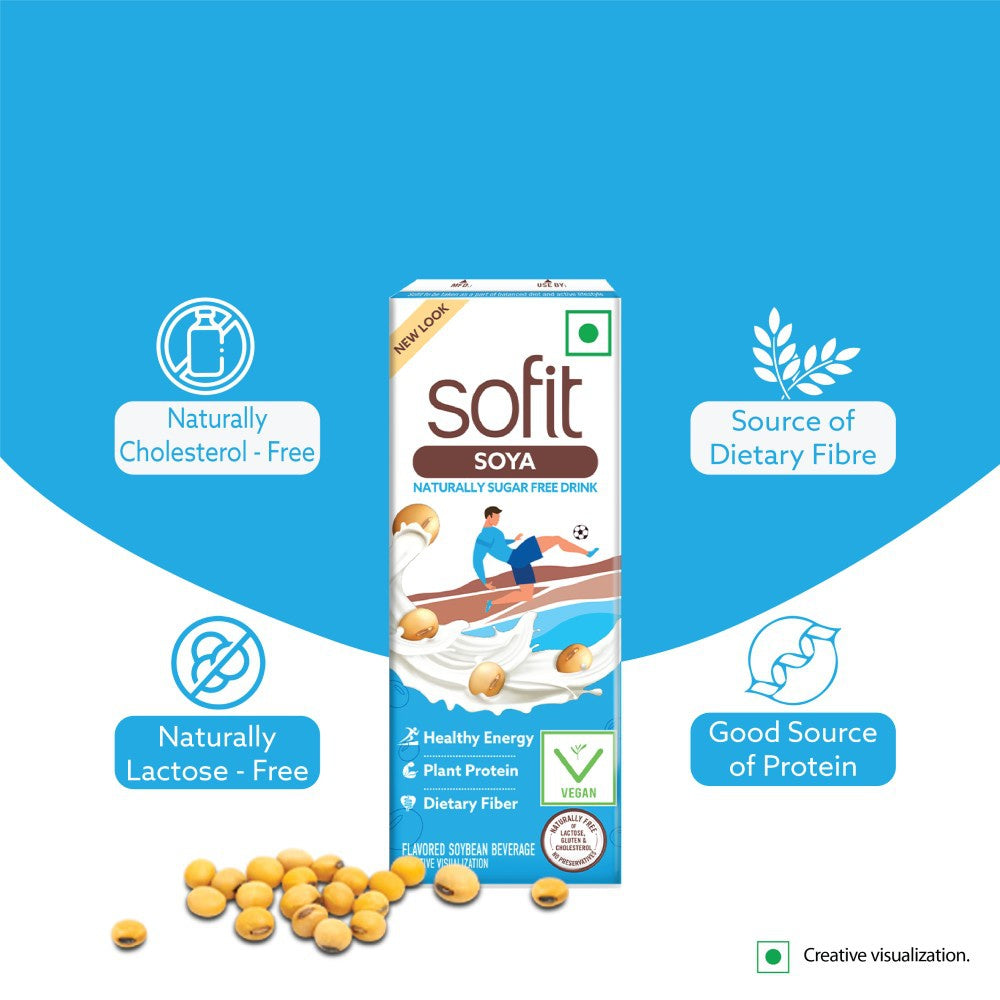 Sofit Natural Soy Beverage - Pack of 4 : 4 x 180 ml