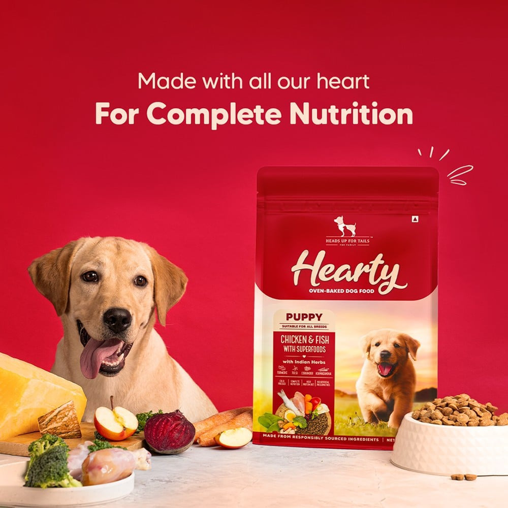 HUFT Oven-Baked Dry Dog Food for Puppies with Chicken, Fish & Indian Herbs : 250 g