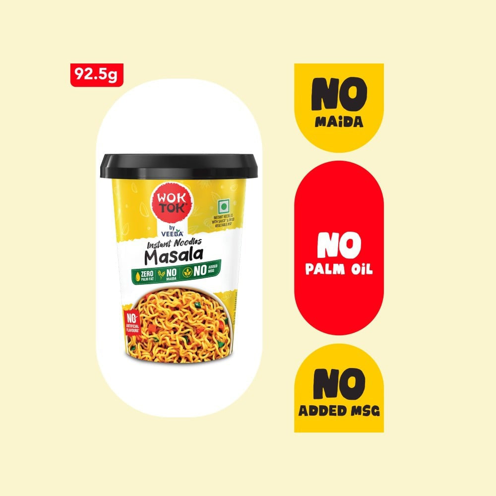 Wok Tok by Veeba Masala Instant Cup Noodles : 92.5 g