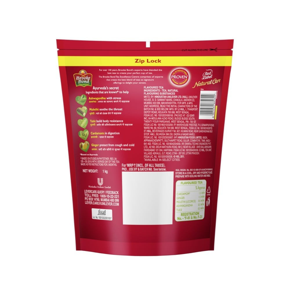 Brooke Bond Red Label Natural Care Tea (Pouch) : 1 kg