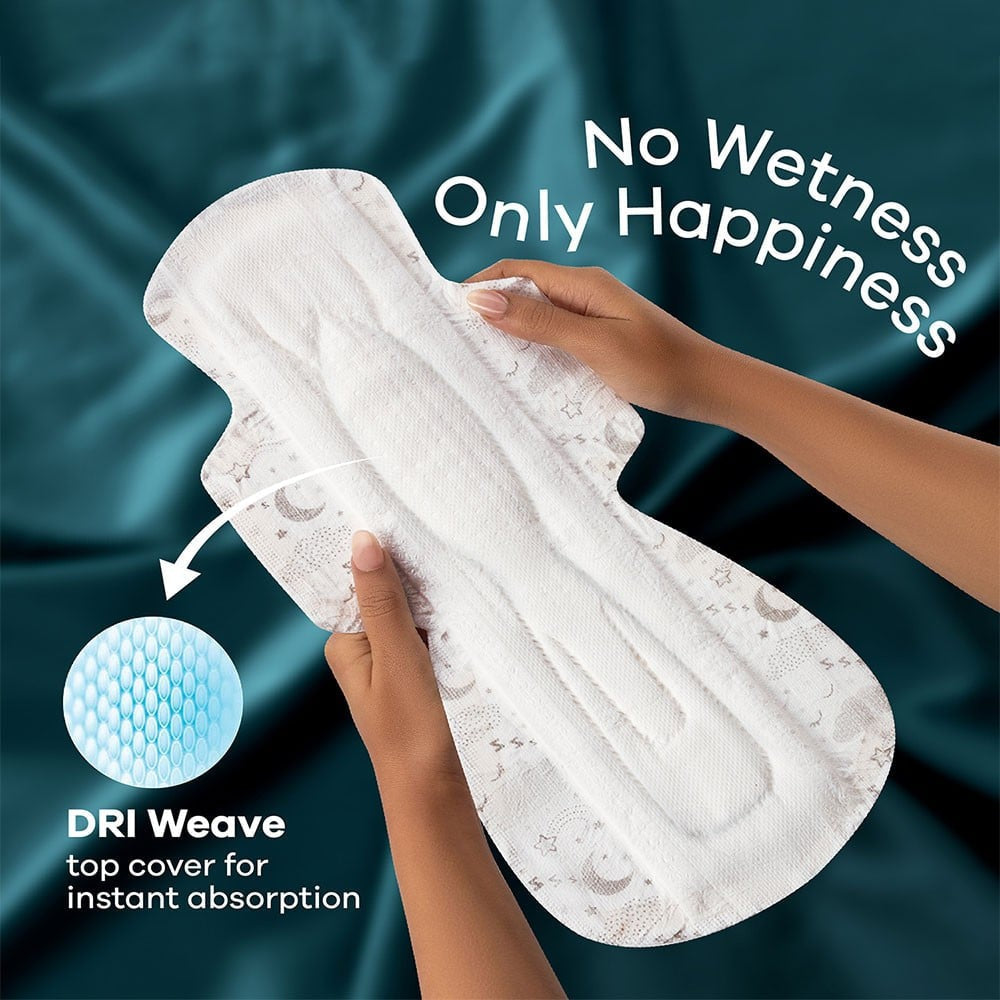 Whisper Bindazzz Nights Sanitary Pads : 10 pieces