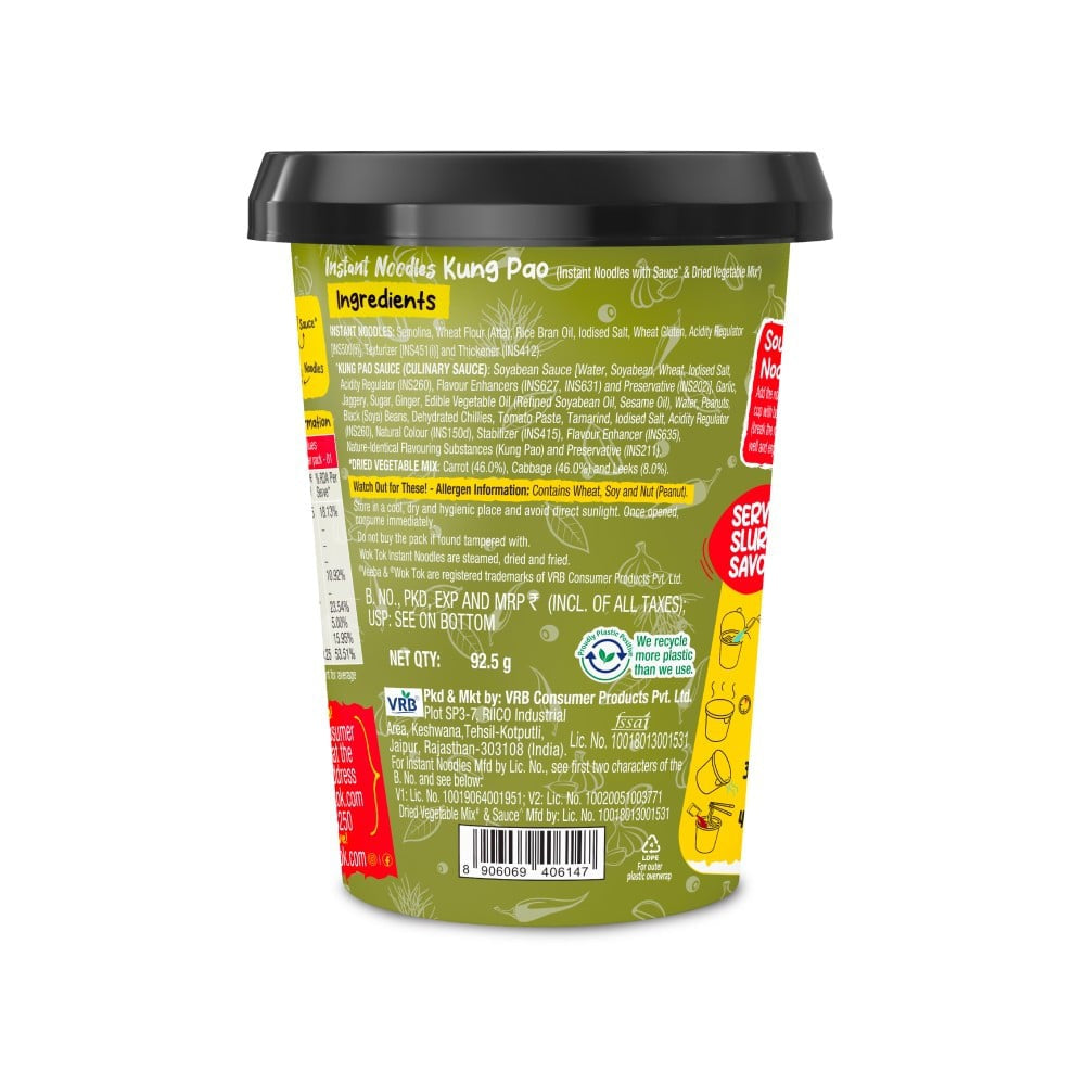 Wok Tok by Veeba Kung Pao Instant Cup Noodles : 92.5 g