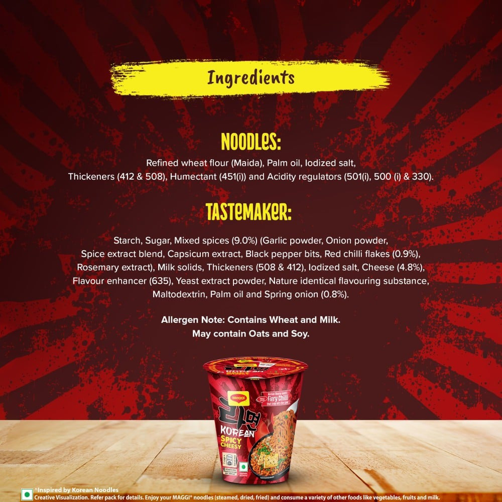 Maggi Korean Spicy Cheesy Cup Noodles : 71.5 g