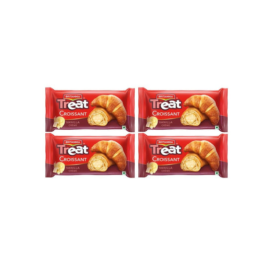 Britannia Treat Croissant with Vanilla Creme Filling - Pack of 4 : 4 x 45 g
