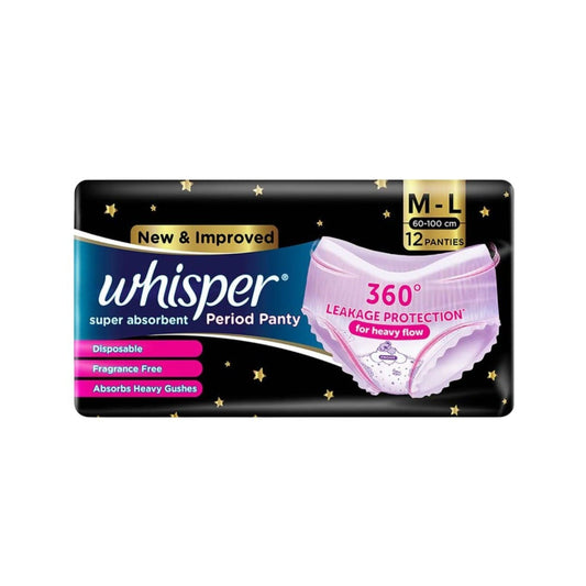 Whisper Super Absorbent Period Panty (M-L) : 1 pack (12 pieces)
