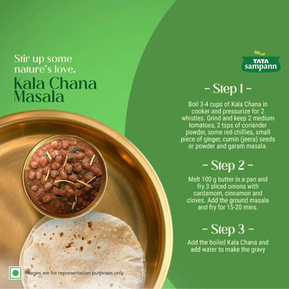 Tata Sampann Unpolished Kala Chana (Black, Brown) : 1 kg