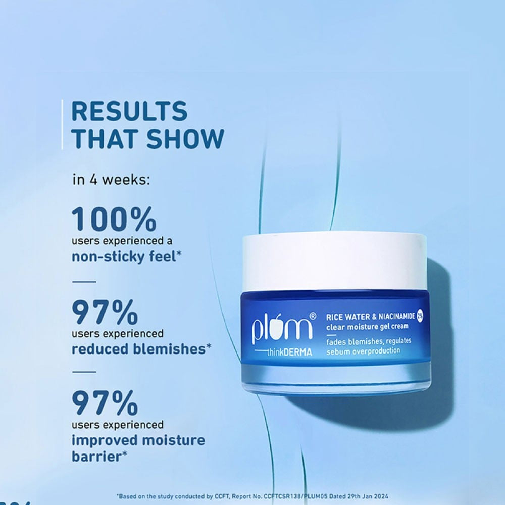 Plum Rice Water & 2% Niacinamide Face Moisturizing Gel - Pack of 2 : 2 x 50 g