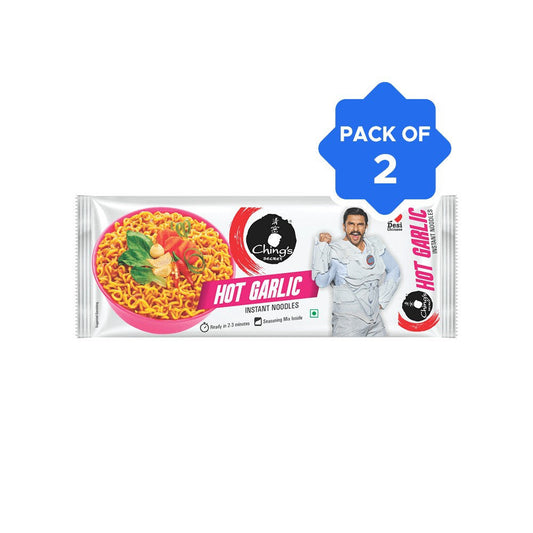 Ching's Secret Hot Garlic Flavoured Instant Noodles - Pack of 2 : 2 x 240 g
