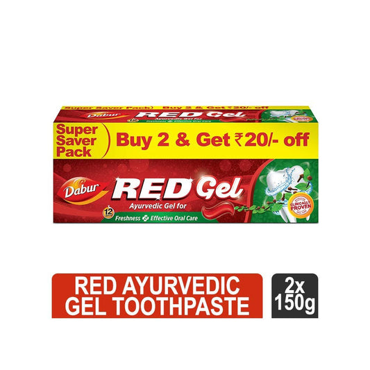 Dabur Red Gel Toothpaste for effective Oral Care : 2 x 150 g