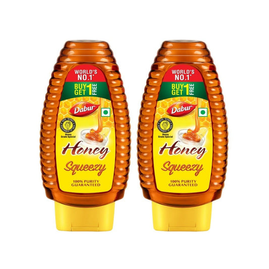 Dabur Honey Squeezy, 100% Pure World's No.1 Honey - Buy 1 Get 1 Free : 2 x 225 g