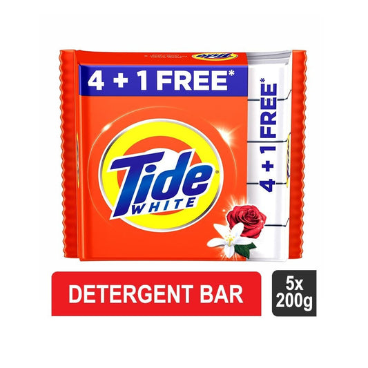 Tide White Detergent Bar - Pack of 5 : 5x200 g