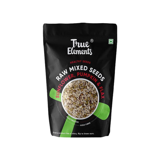 True Elements Raw Sunflower, Pumpkin and Flax Mix Seeds : 150 g