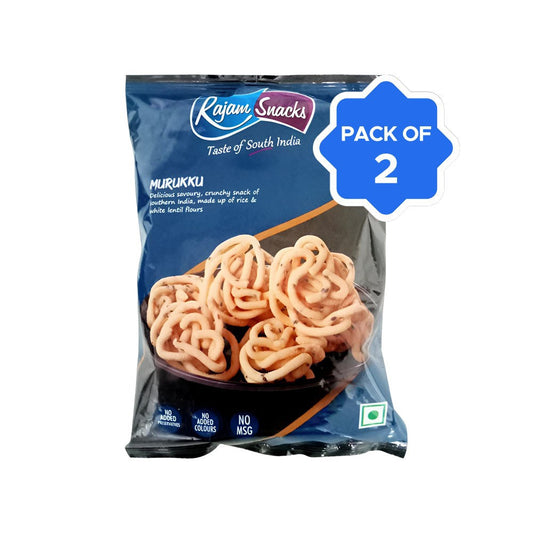 Rajam Snacks Masala Murukku Namkeen - Pack of 2 : 2 x 150 g