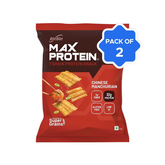 RiteBite Max Protein Chinese Manchurian Chips - Pack of 2 : 2 x 60 g