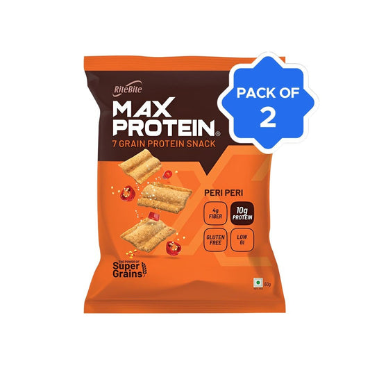 RiteBite Max Protein Peri Peri Chips - Pack of 2 : 2 x 60 g