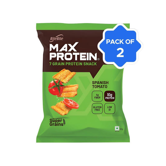 RiteBite Max Protein Spanish Tomato Chips - Pack of 2 : 2 x 60 g