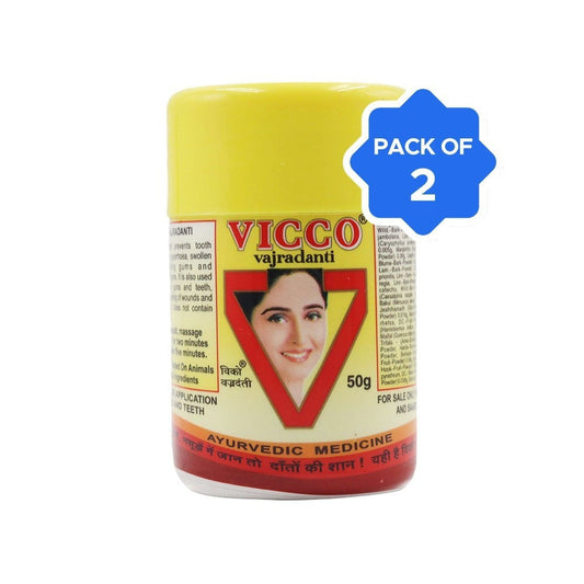 Vicco Vajradanti Ayurvedic Tooth Powder - Pack of 2 : 2 x 50 g