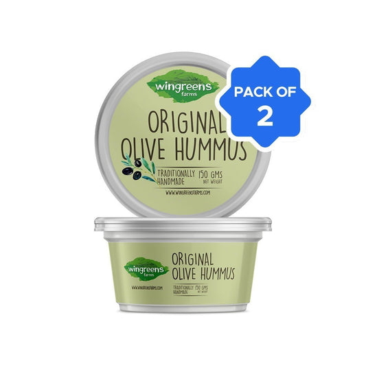 Wingreens Farms Original Olive Hummus Dip - Pack of 2 : 2 x 150 g