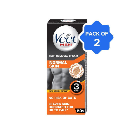 Veet Men's Hair Removal Cream (Normal Skin) - Pack of 2 : 2 x 50 g