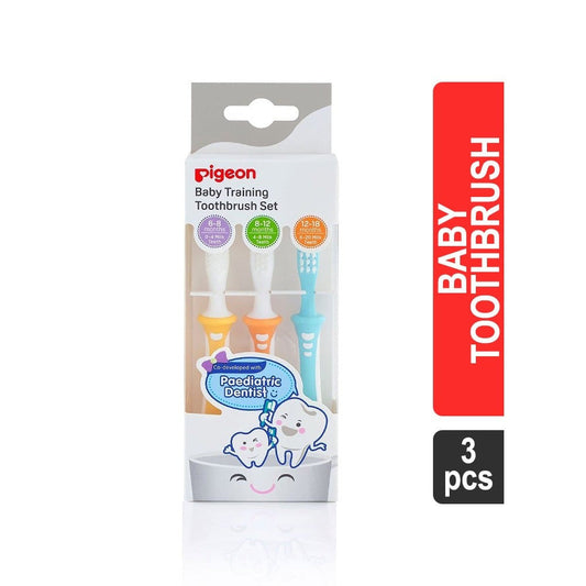 Pigeon Baby Training Baby Toothbrush (Set) : 1 set (3 pieces)