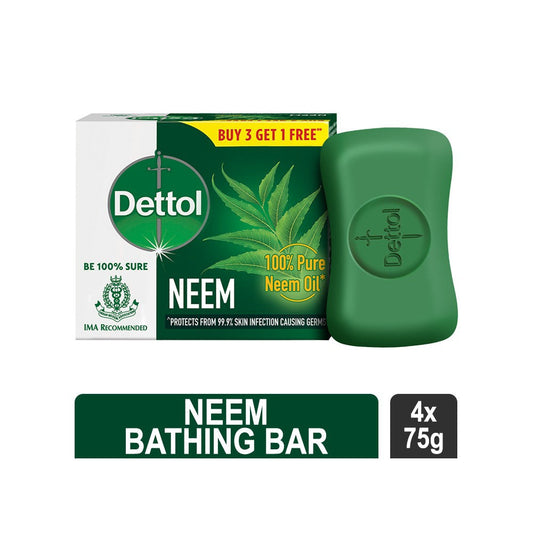 Dettol Neem Bathing Bar - Buy 3 Get 1 Free : 4 x 75 g