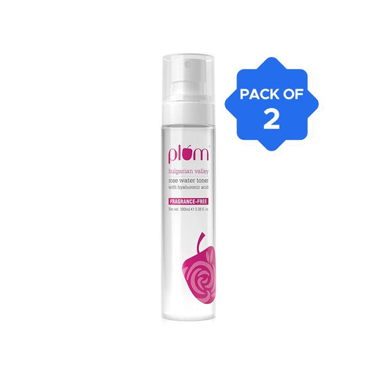 Plum Bulgarian Valley Rose Water Toner with Hyaluronic Acid - Pack of 2 : 2 x 100 ml