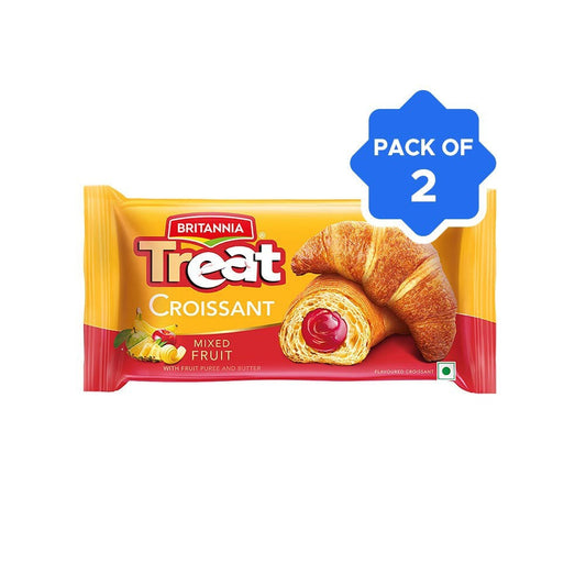 Britannia Treat Croissant with Mixed Fruit Creme Filling - Pack of 2 : 2 x 47 g