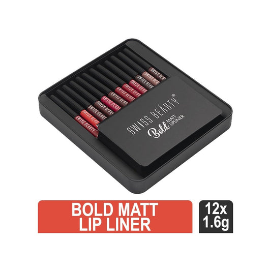 Swiss Beauty Bold Matt Lip Liner - Pack of 12 : 12 x 1.6 g