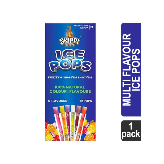 Skippi Natural Multi Flavour Ice Pops : 1 pack (12 piece x 70 ml)