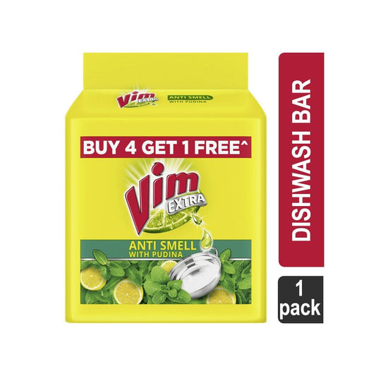 Vim Anti Smell Pudina Dishwash Bar : 5 pcs