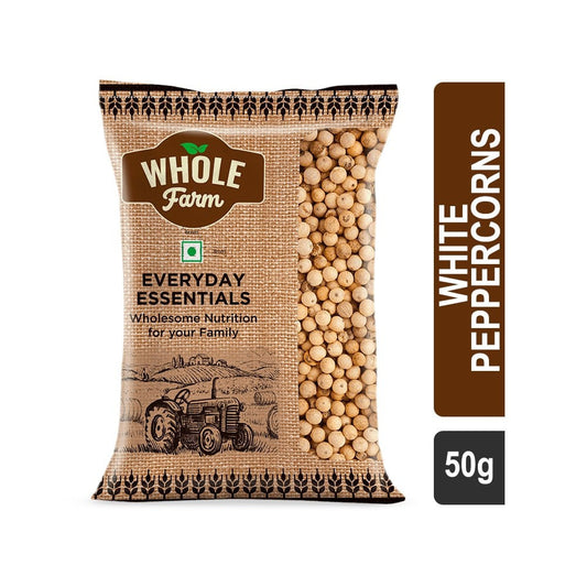 Whole Farm Premium White Peppercorns : 50 g