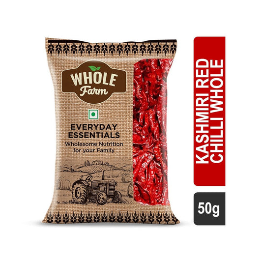 Whole Farm Premium Kashmiri Red Chilli Whole : 50 g