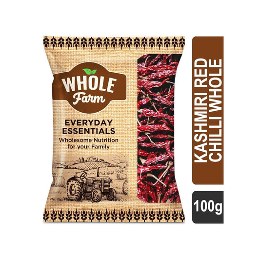 Whole Farm Premium Kashmiri Red Chilli Whole : 100 g