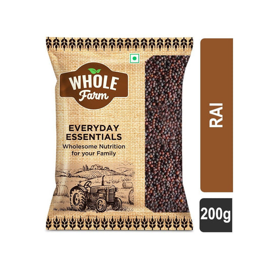 Whole Farm Premium Black Small Mustard Seeds/Rai : 200 g