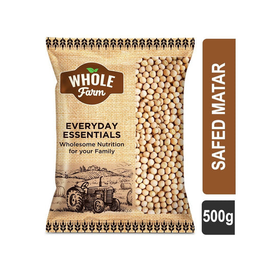 Whole Farm Premium White Dried Peas/Safed Matar : 500 g
