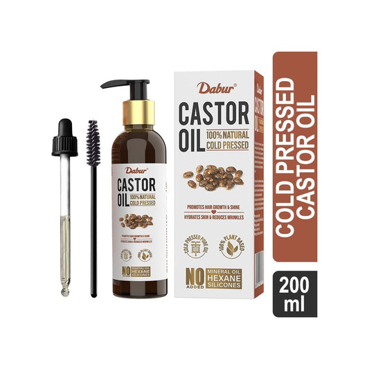 Dabur 100% Natural Cold Pressed Castor Oil : 200 ml