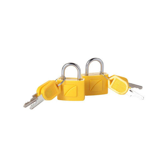 Travel Blue Lock with 2 Keys - Pack of 2 (Yellow) : 1 pack (2 pieces)