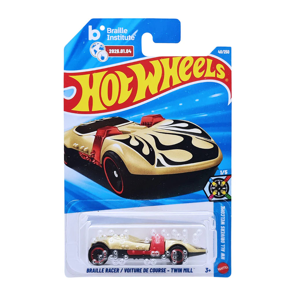 Braille Racer (Golden) – Hot Wheels by Mattel - Imported (B Case)