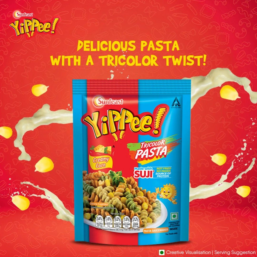 Yippee Tricolor Instant Pasta - Creamy Corn : 65 g