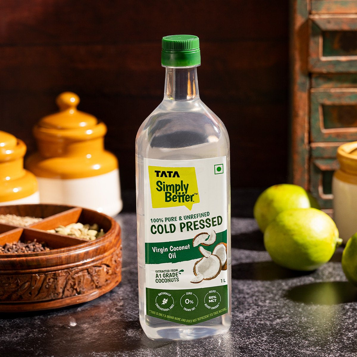 Tata 100% Pure Cold Pressed Virgin Coconut Oil : 1 ltr