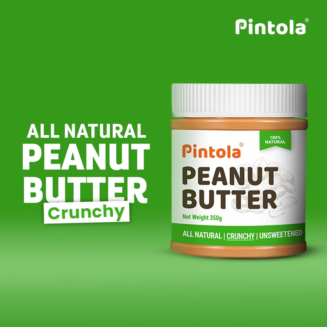 Pintola All Natural Crunchy Peanut Butter (Unsweetened) : 350 g