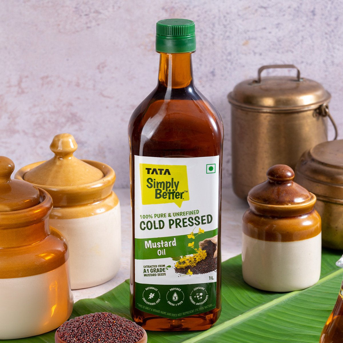 Tata 100% Pure Cold Pressed Mustard Oil /Sarso Oil : 1 ltr