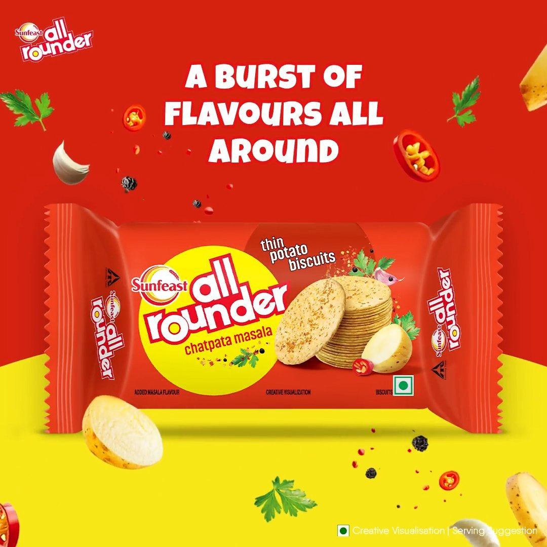 Sunfeast All Rounder Potato Biscuits with Chatpata Masala Flavour : 75 g