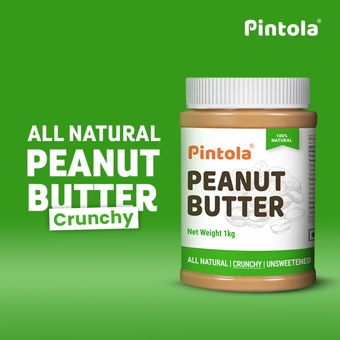 Pintola All Natural Crunchy Peanut Butter (Unsweetened) : 1 kg