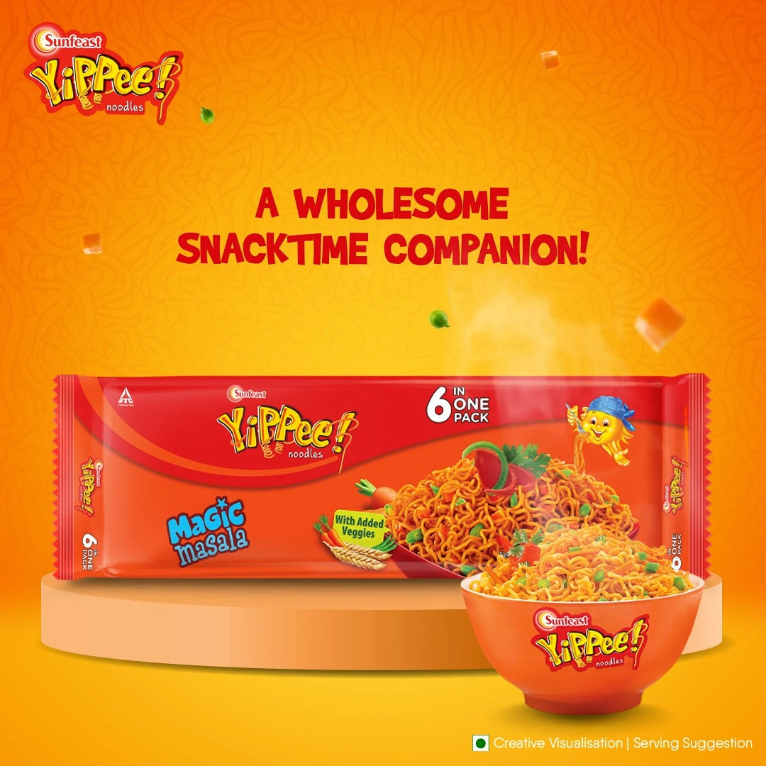 Yippee Magic Masala Instant Noodles with Added Veggies : 12 x 60 g