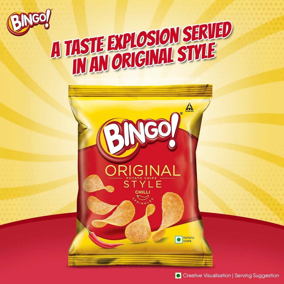 Bingo Original Style Chilli Sprinkled Potato Chips : 90 g