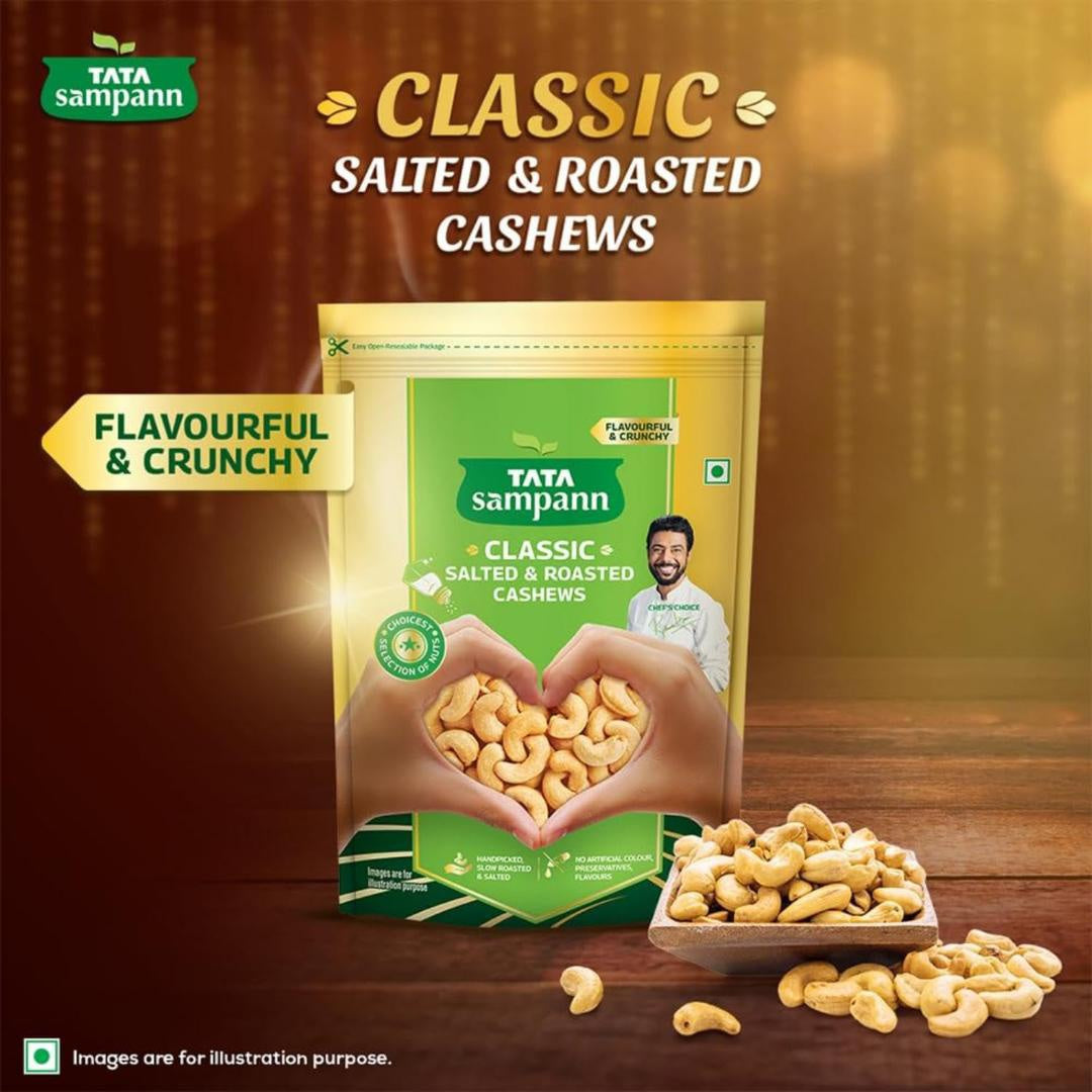 Tata Sampann Classic Salted & Roasted Flavoured Cashew : 190 g