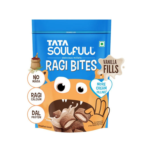 Tata Soulfull Ragi Bites Vanilla Fills, No Maida, Breakfast Cereal : 250 g