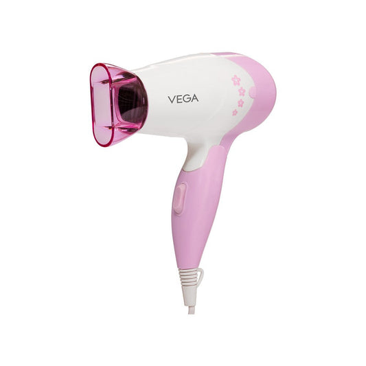 Vega Insta Glam Foldable Hair Dryer, VHDH-20 (Pink, 1000W) : 1 unit