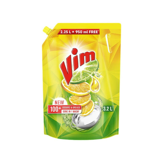 Vim Lemon Dishwash Gel with Tropical Lemon Freshness : 3.2 ltr